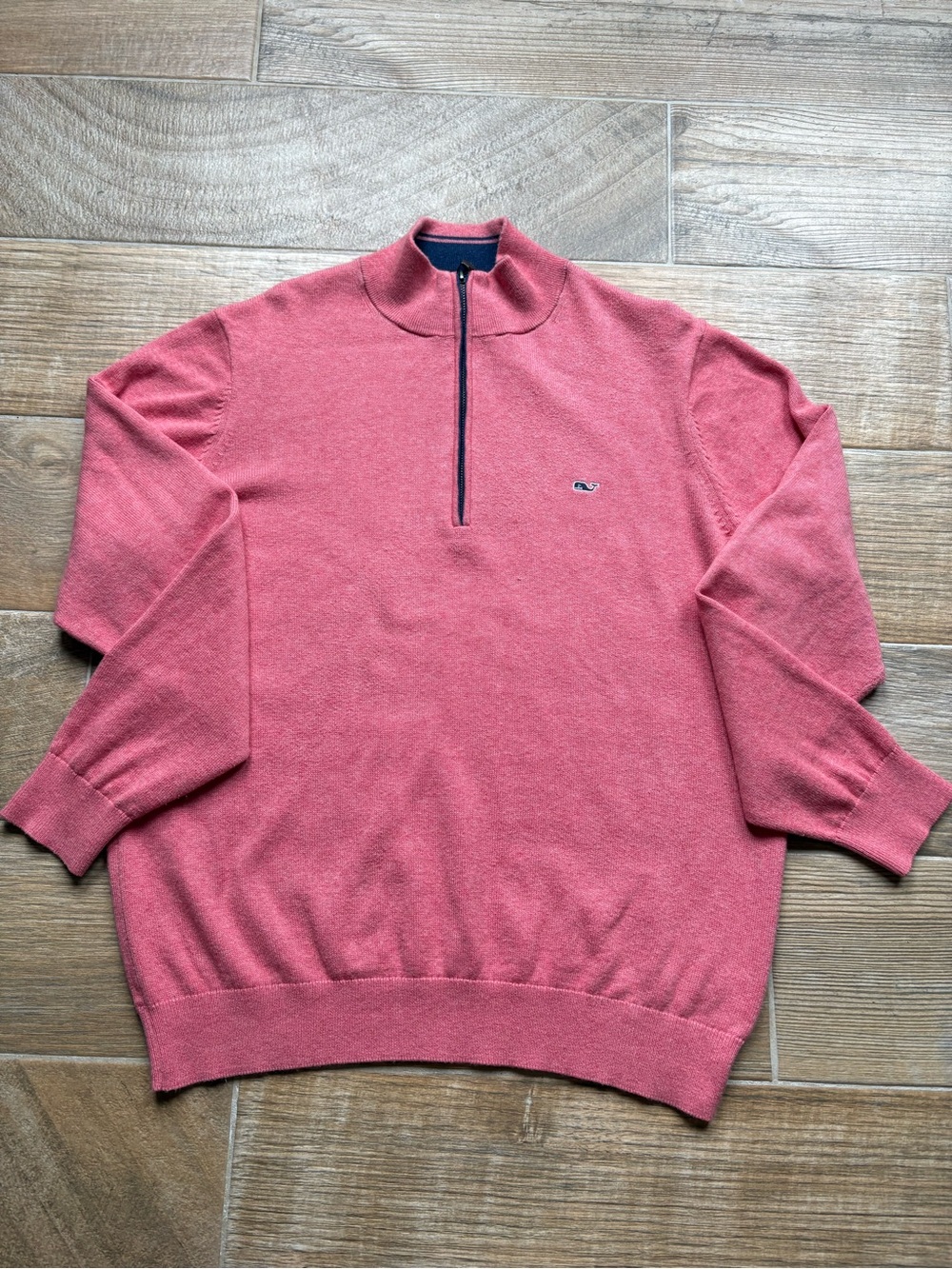 Vineyard Vines Men’s Half-Zip Sweater - Coral Cashmere Blend Size Large